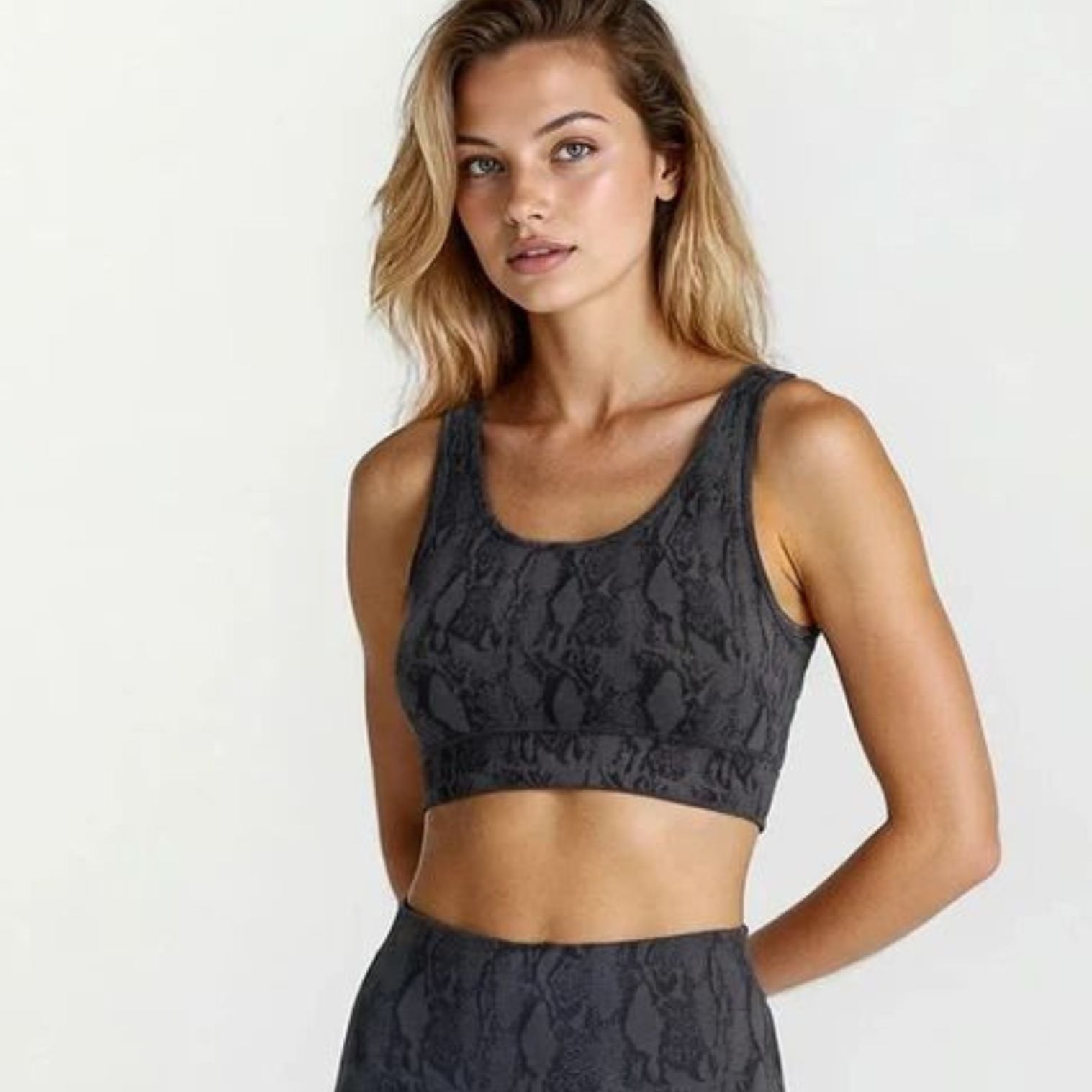 ActivebyGs Liberty Serpent Sports Bra snake print with removable bra cups - front view