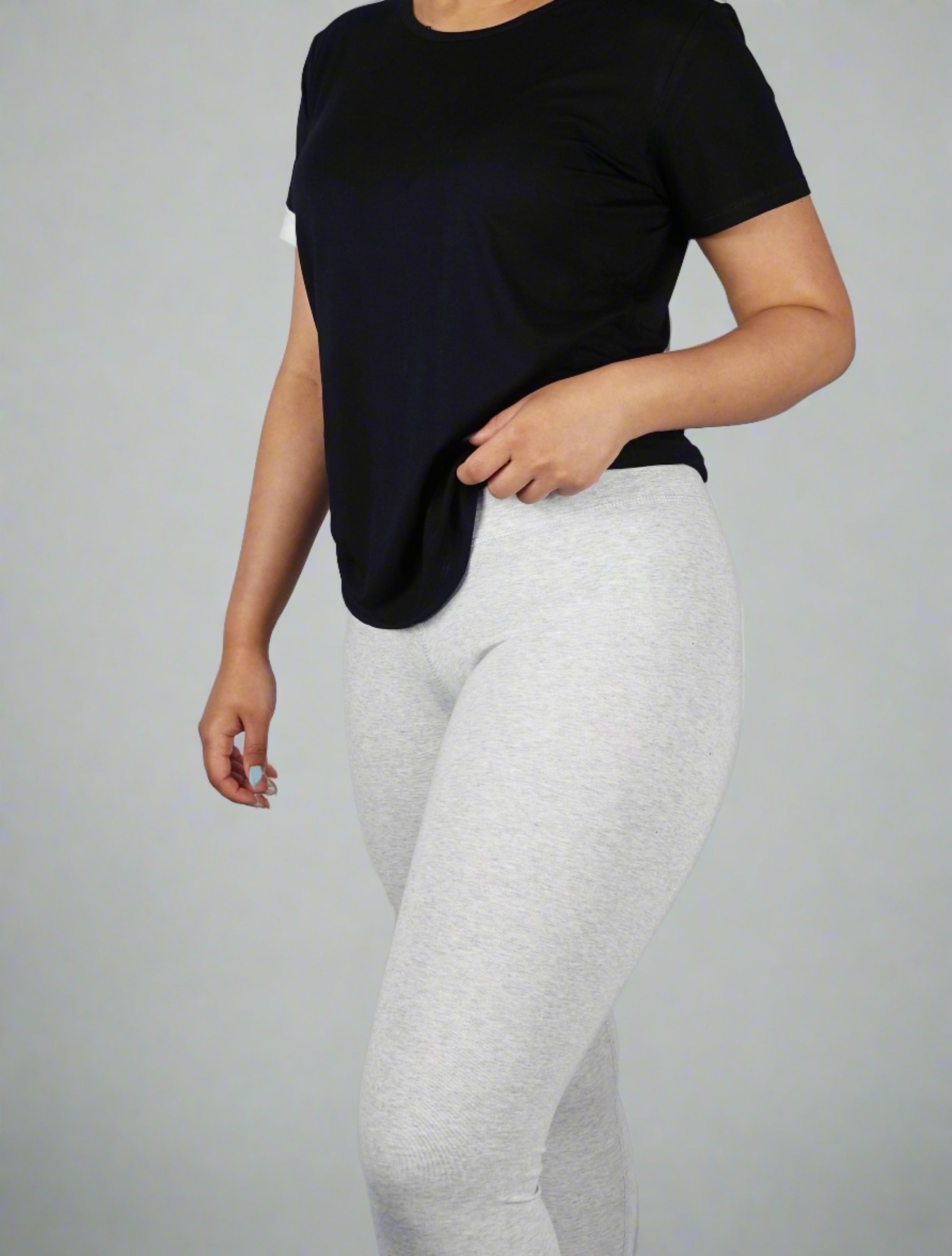 Black crew neck tee shirt