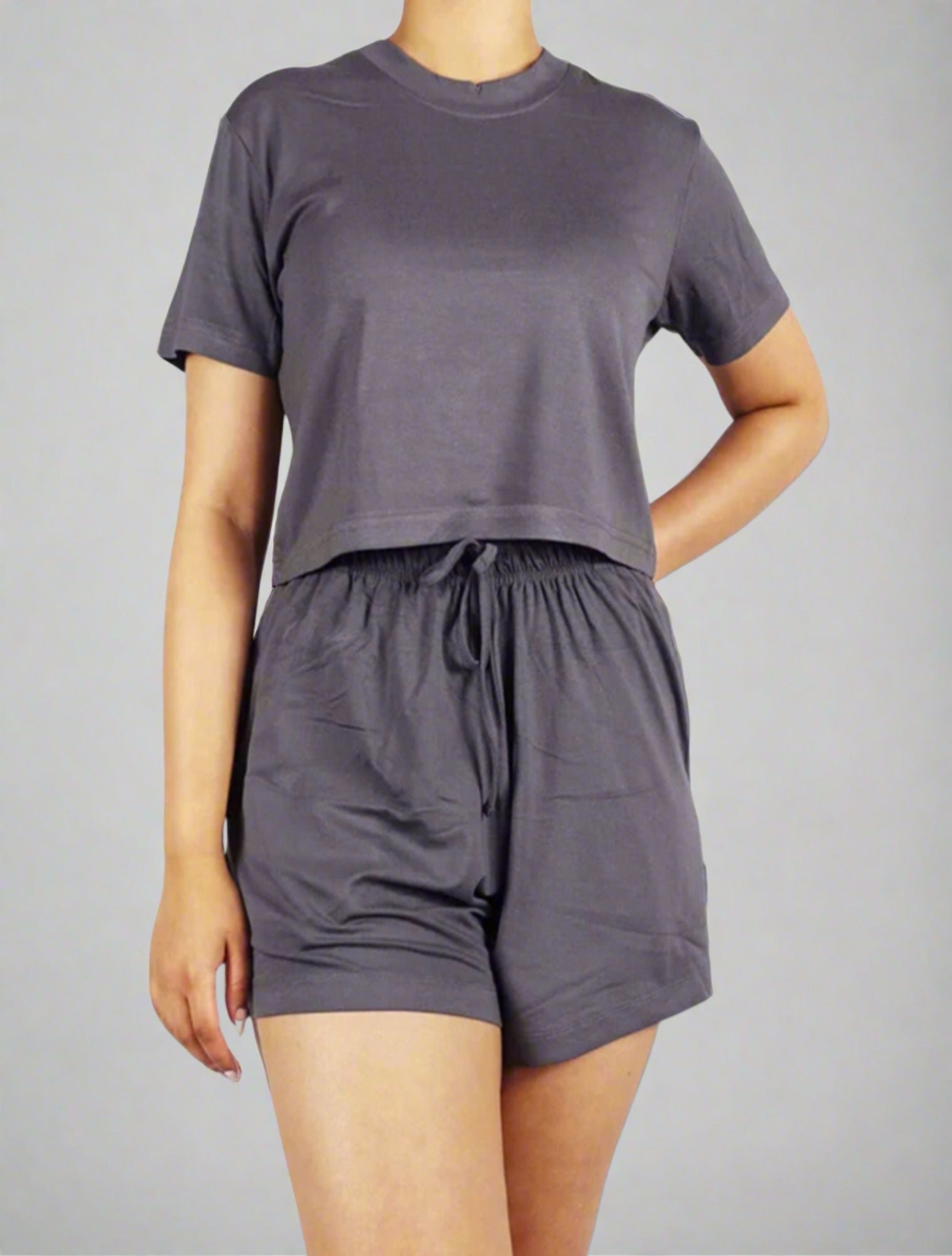 Active by GS l Womens Super Soft Bamboo Lounge Short l Grey