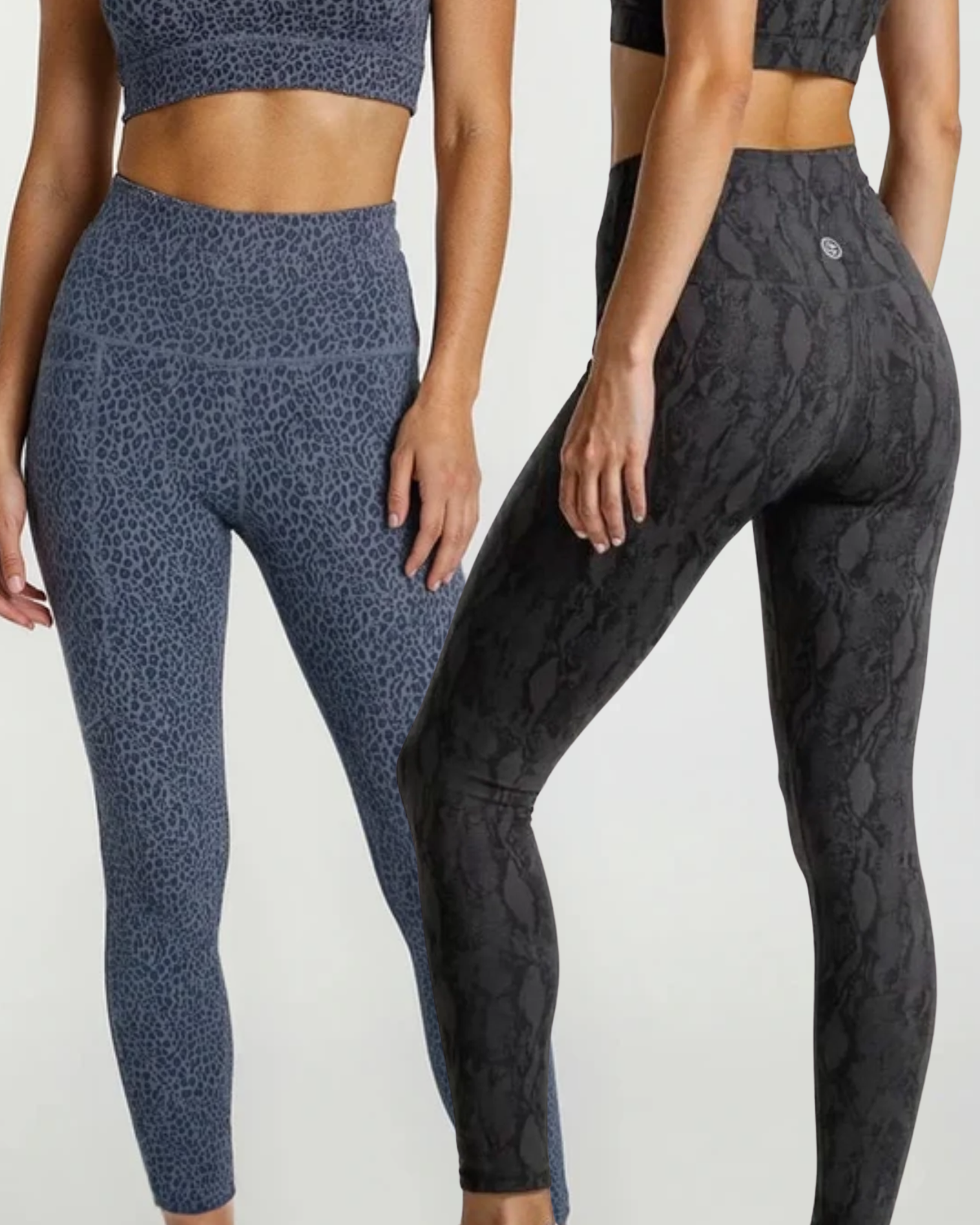 Animal Print Bamboo Leggings Bundle, snake and leopard print leggings shown together - Active by GS