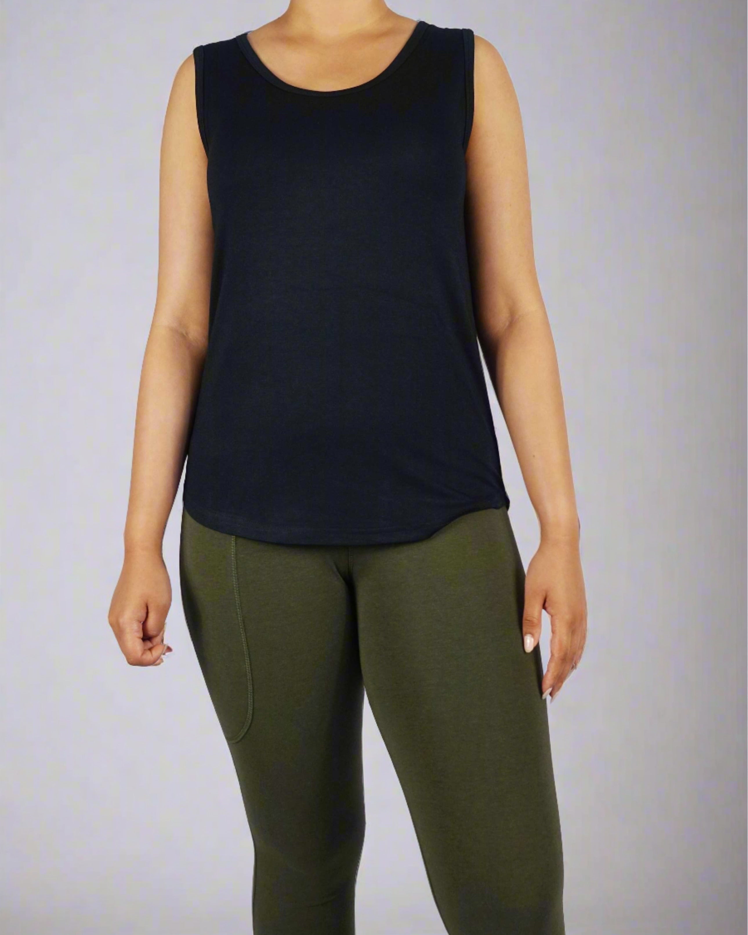 Buttery soft black tank top  with round neck