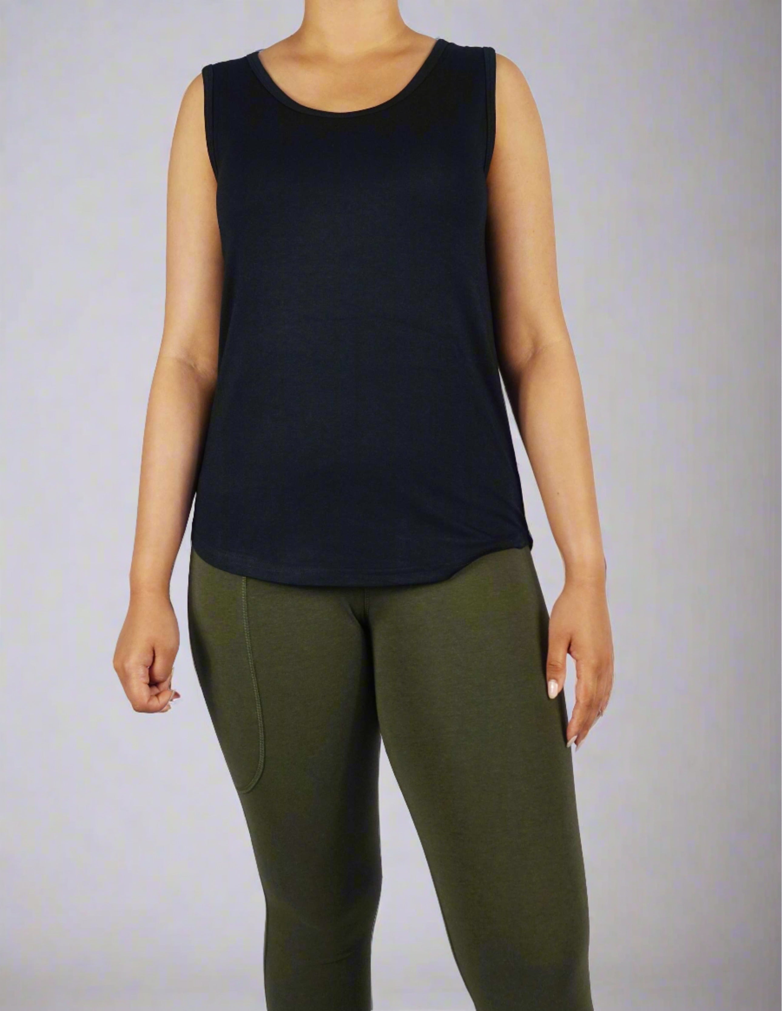 Buttery soft black tank top  with round neck