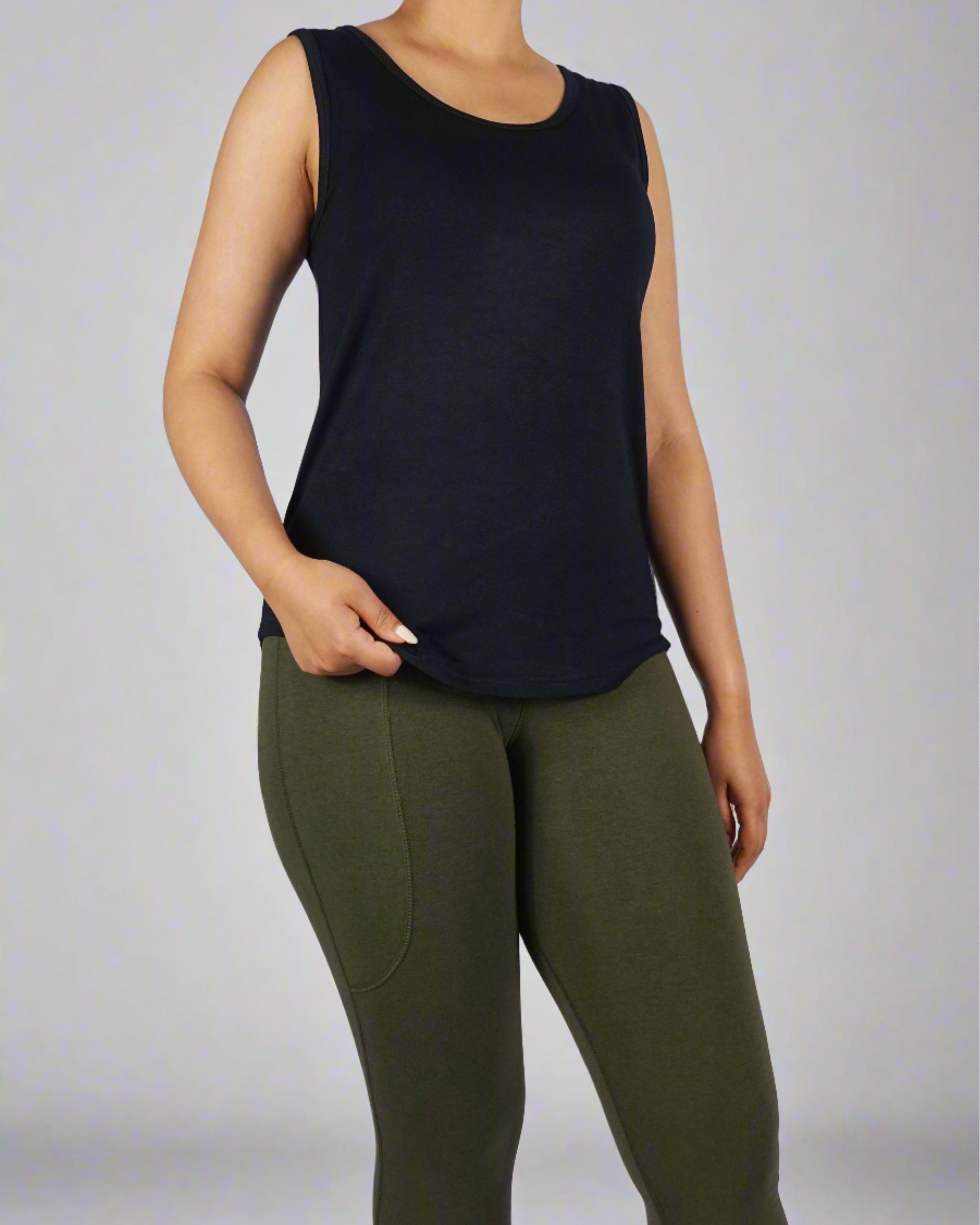 Black women's gym tank top