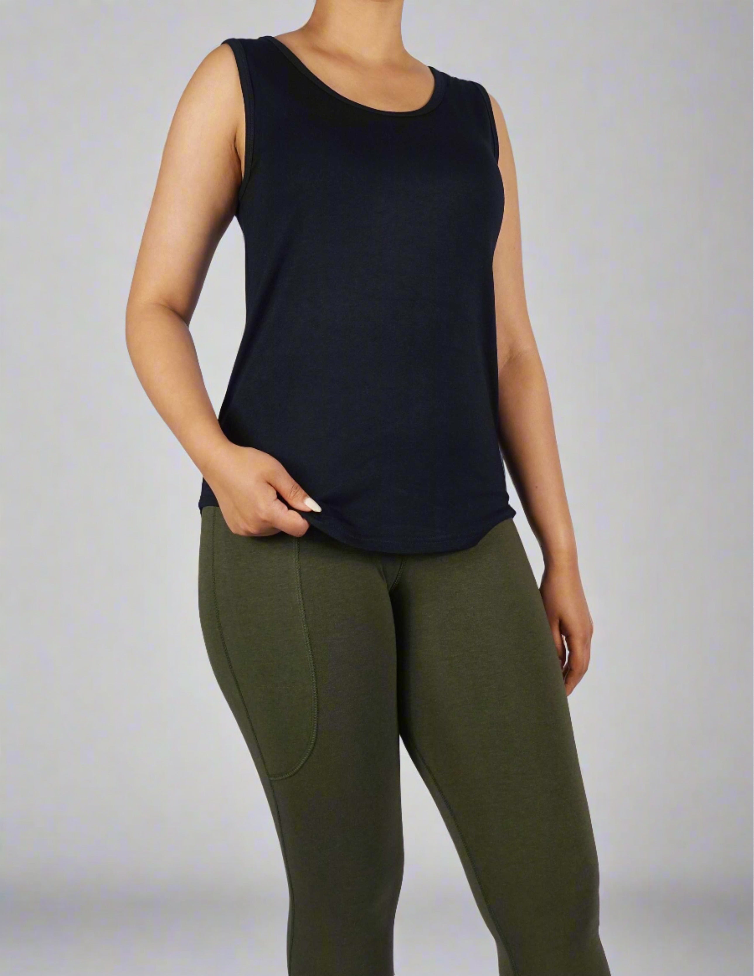 Black women's gym tank top