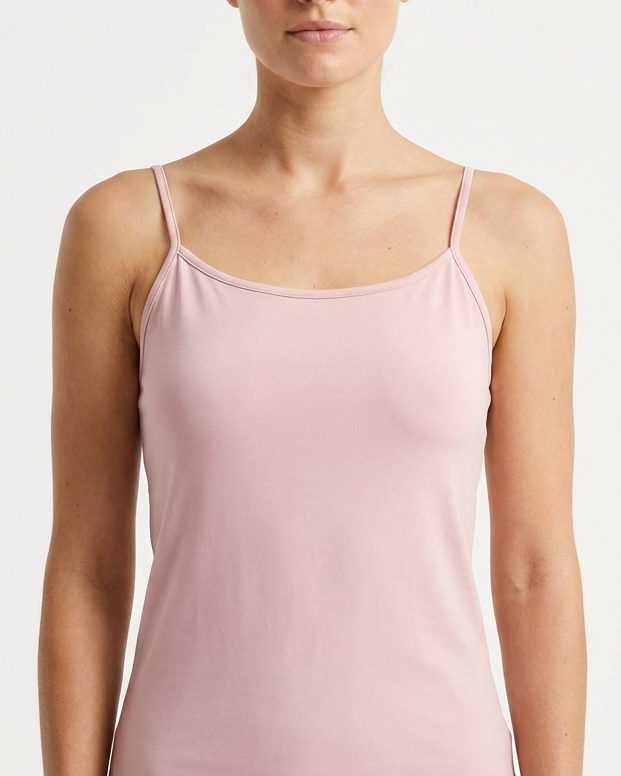Woman wearing Bamboo Top_Camisole style Singlet soft and breathable hypoallergenic moisture wicking Pink_Active by GS comfy styles