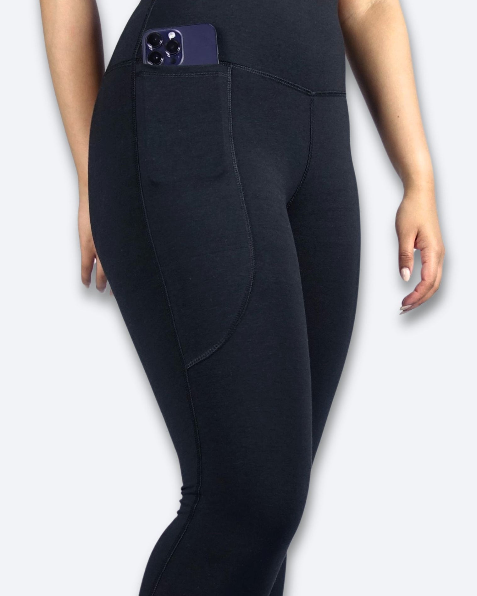 Women's Black Phone Pocket Activewear leggings & tights breathable and super soft for yoga and pilates