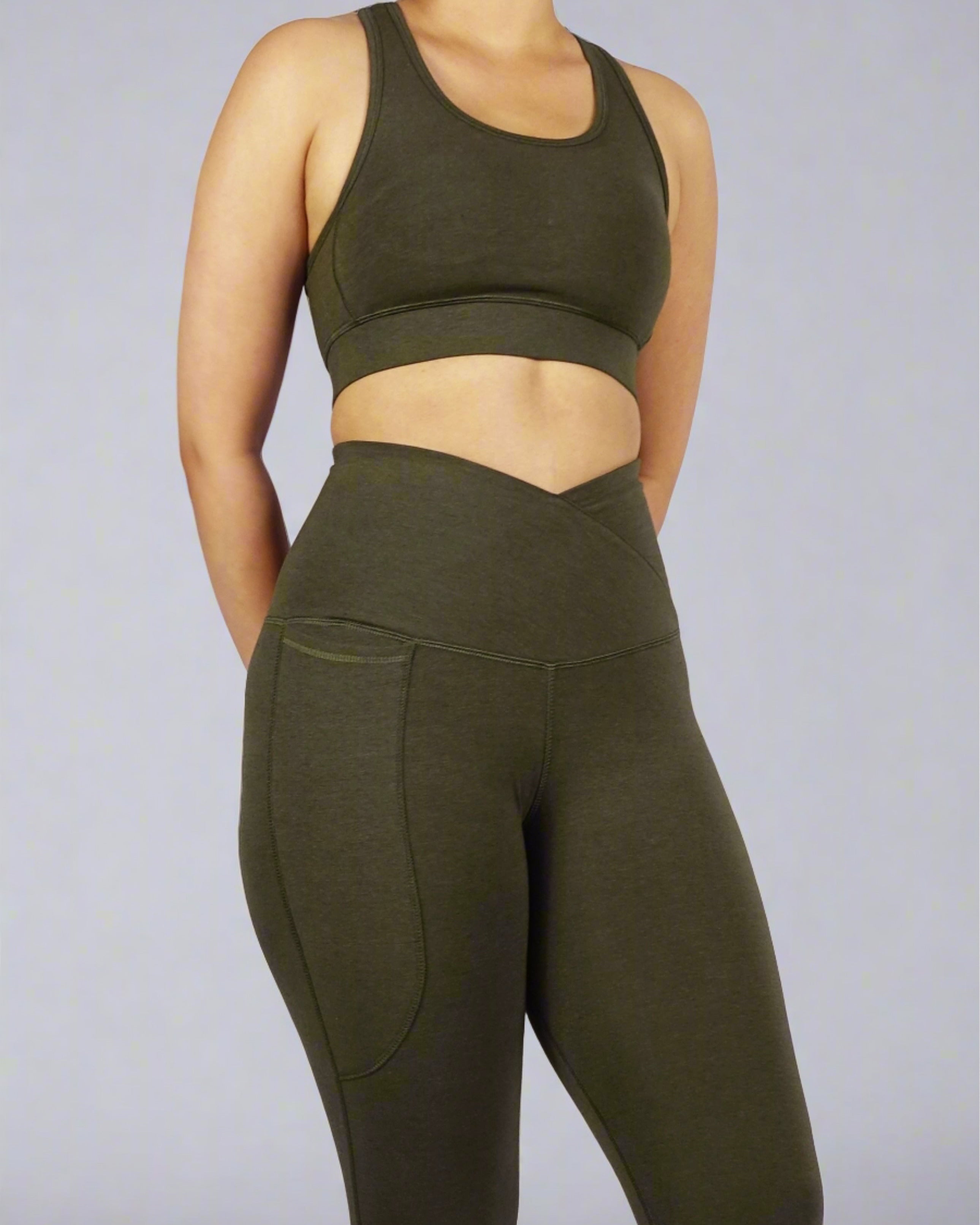 Khaki sports bra