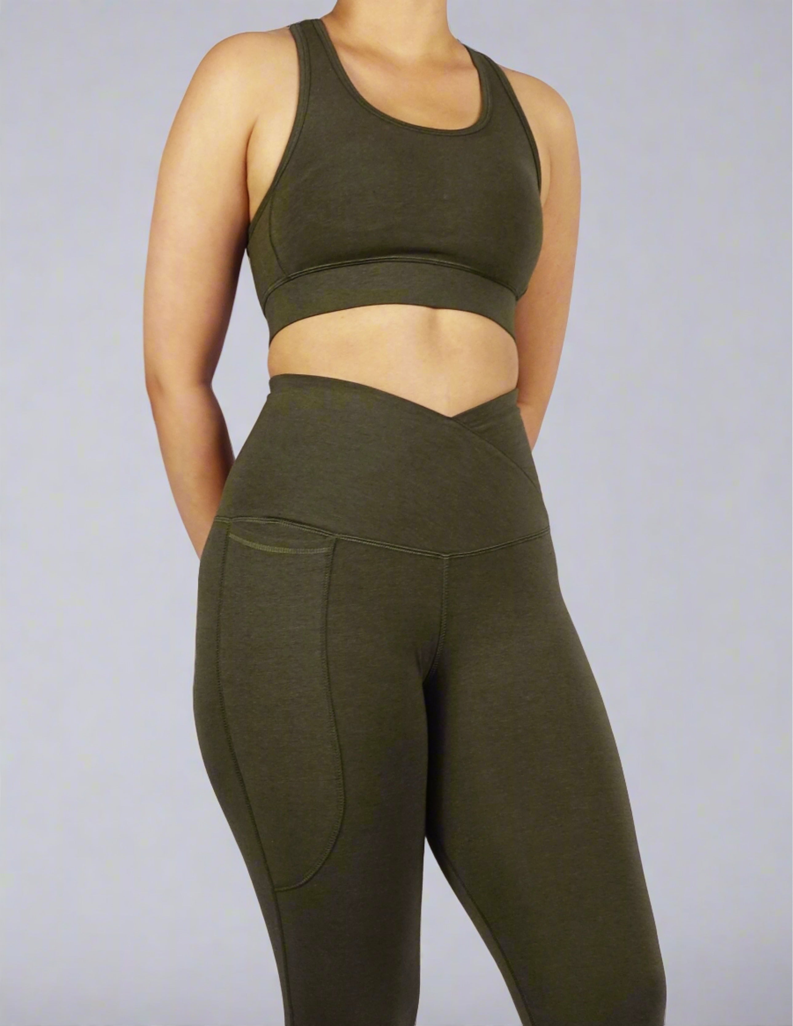 Khaki sports bra