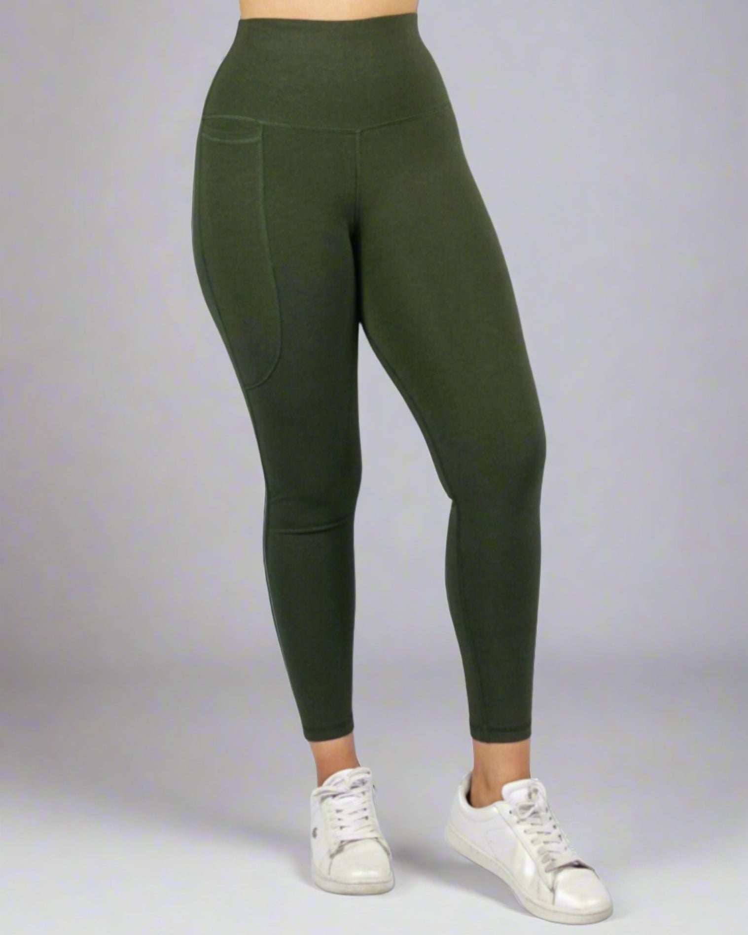 Khaki Phone Pocket Activewear for Yoga and Gym Moisture Control with Anti Odour Technology