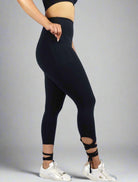 black women's tie up leggings