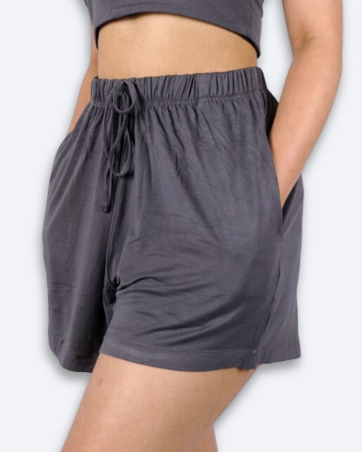 Women's Lounge Set Short 7 Tee Bamboo soft & Silky l Grey