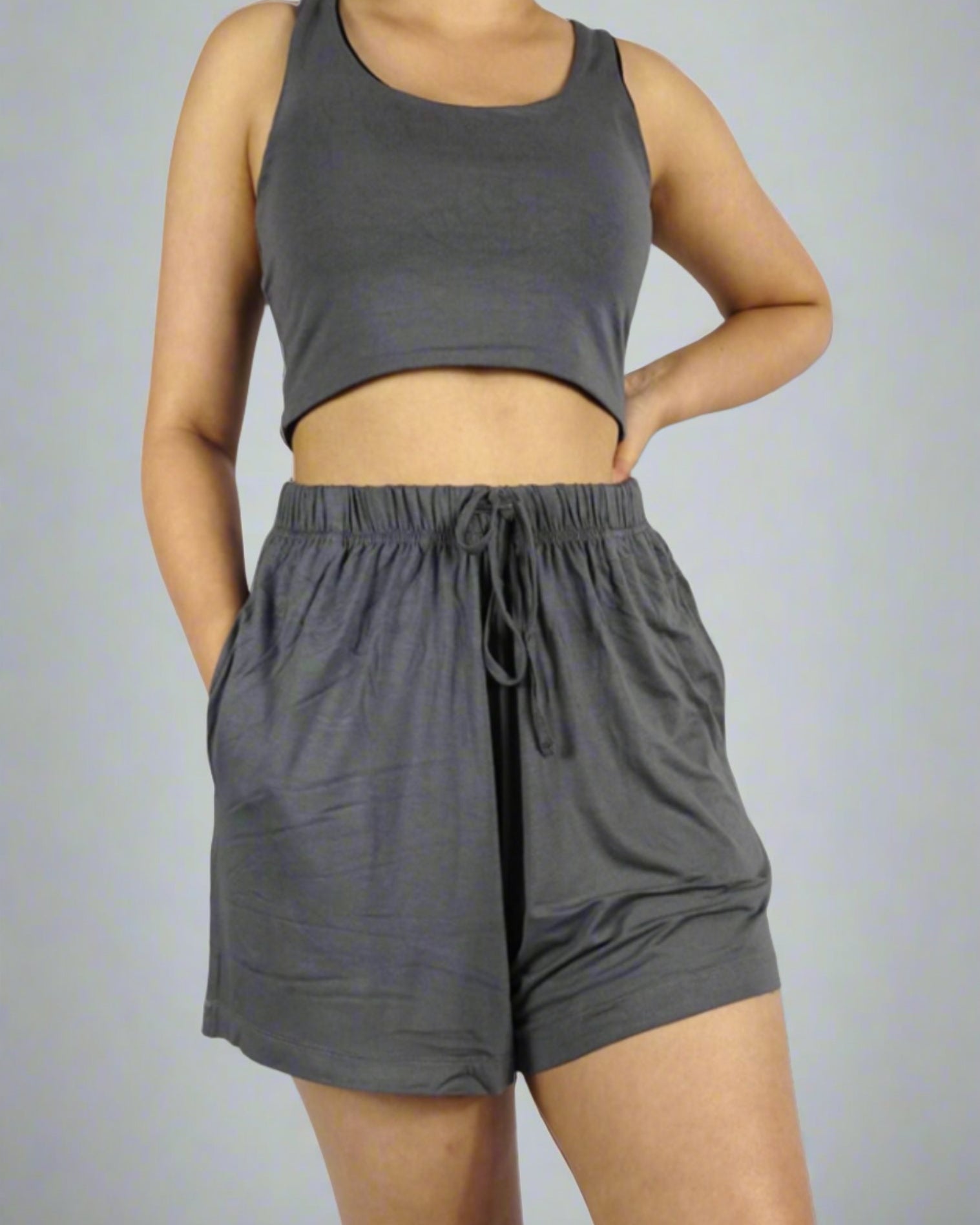 Women's Super Soft Bamboo Lounge Short  l Grey