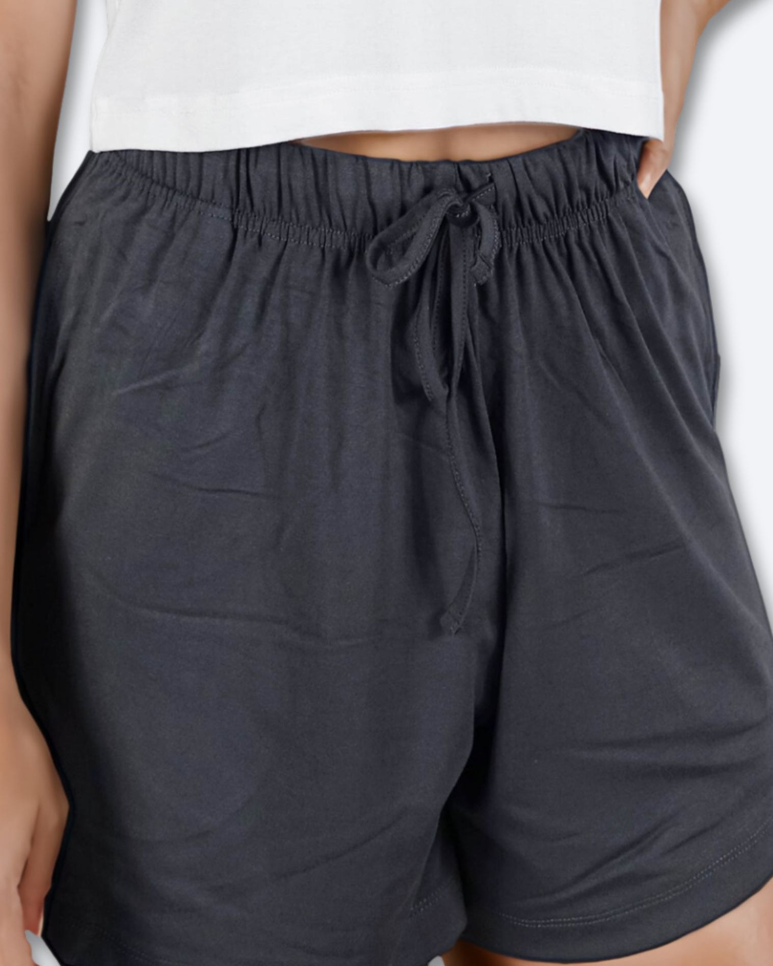 Women's Ultra Soft Bamboo Lounge Short with Drawstring  l Grey