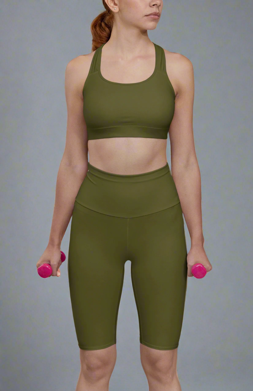 Khaki Bike Shorts Moisture Wicking and breathable Bamboo