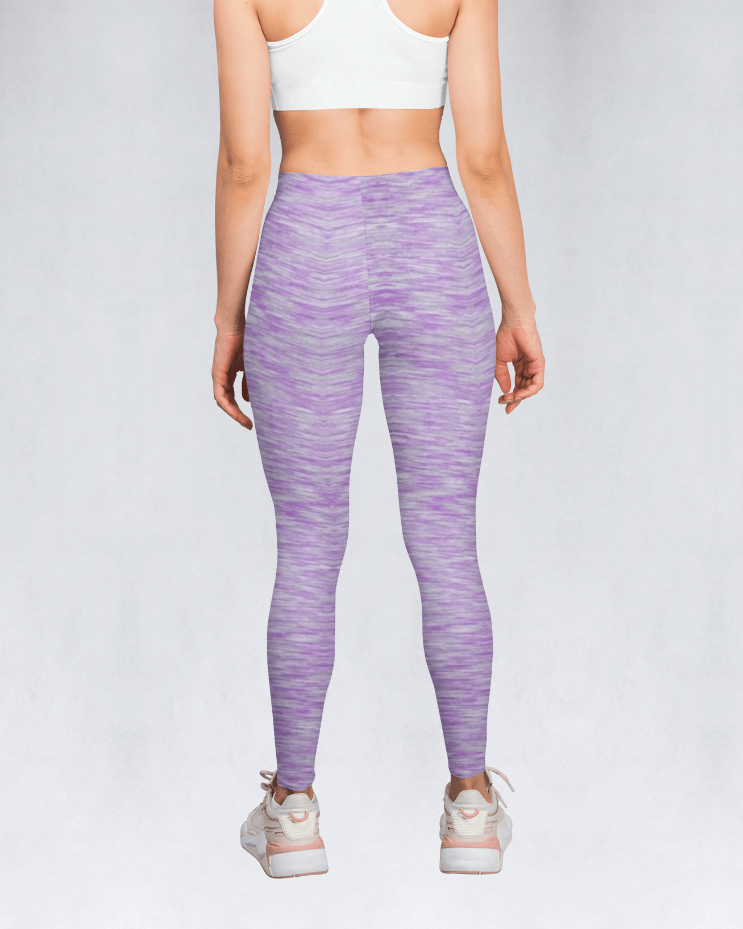 Back view of lavender colour full length leggings