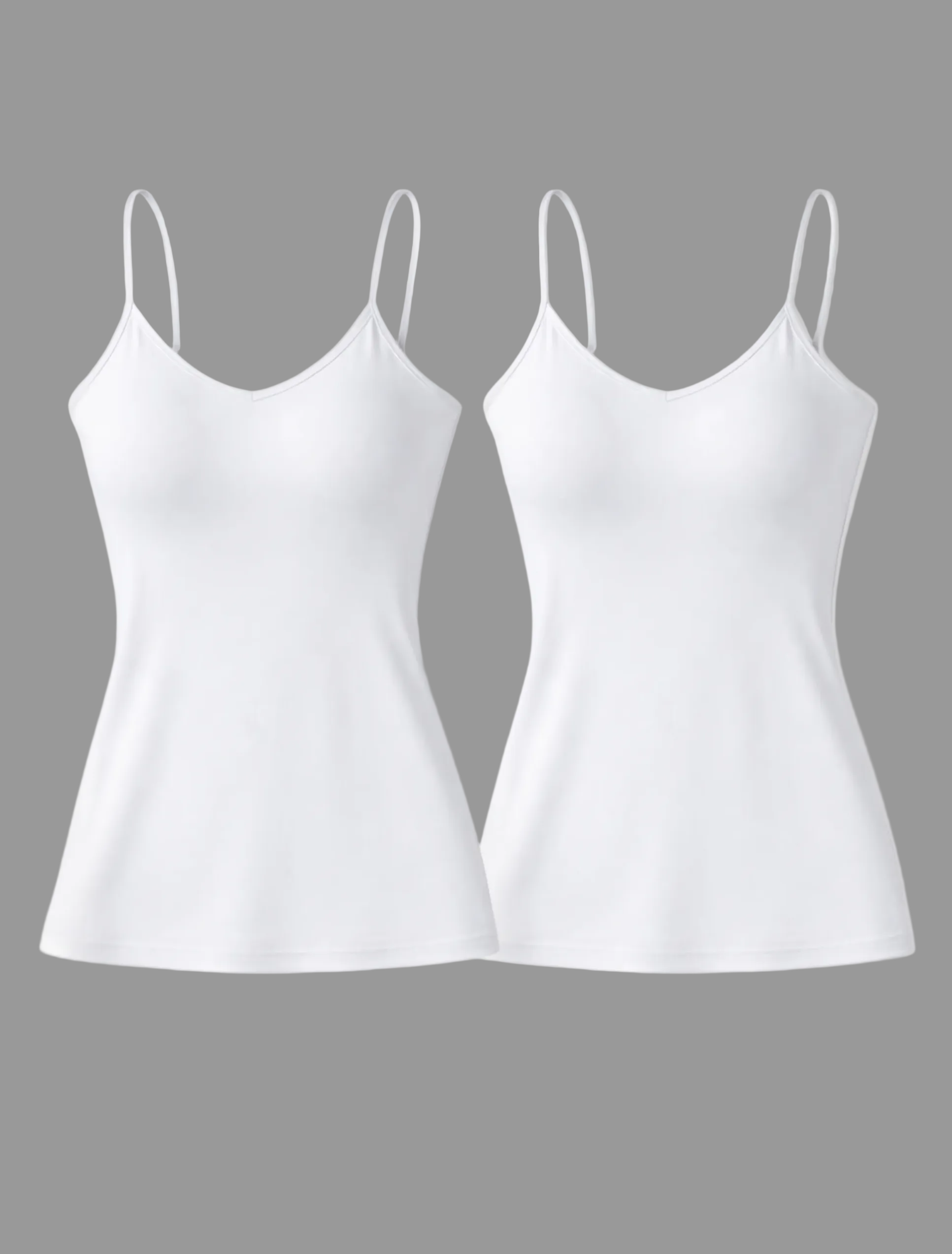 Two white camisole set bamboo soft and breathable fabric