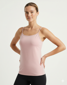 Woman wearing Bamboo Top Camisole Singlet soft and breathable hypoallergenic moisture wicking Blush Pink_AGS