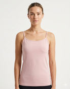 Woman wearing Bamboo Top_Camisole style Singlet soft and breathable hypoallergenic moisture wicking Pink_Active by GS comfy styles 