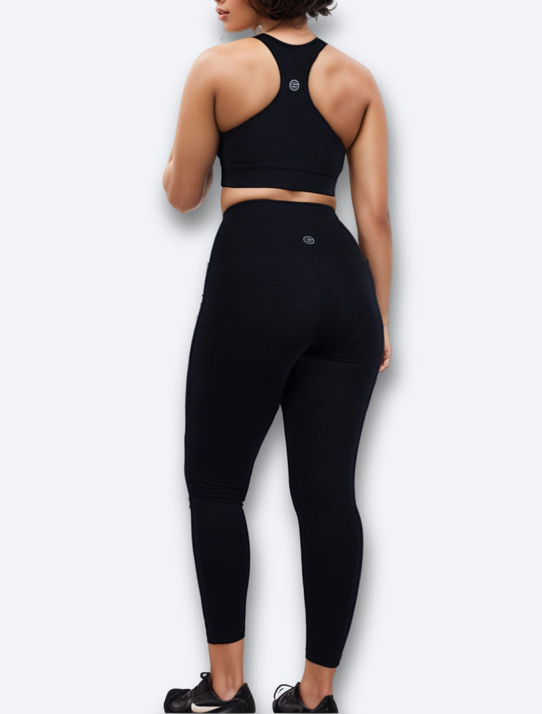 Black phone pocket activewear gym and yoga super soft legging & tights