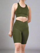 Khaki Gym & Running Bike Shorts