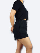 Silky Soft Bamboo Womens  Black Lounge Set Shorts & T-Shirt Active by GS