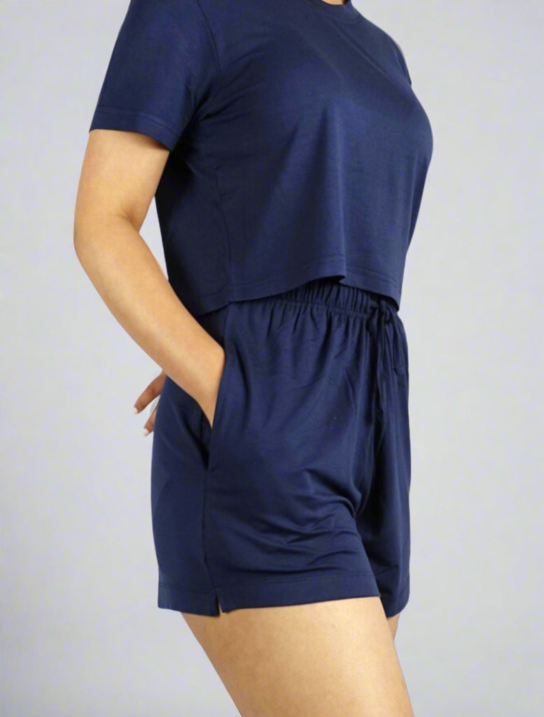 Women's Lounge Navy Lounge Shorts Buttery Soft Bamboo