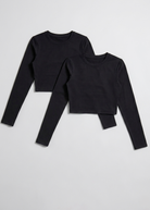 Women's Bamboo Long Sleeve Crop Top Twin Pack Supe Soft 