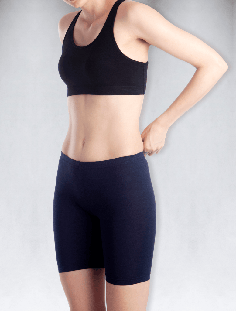 Women's comfort lounge shorts in navy blue colour with a relaxed fit