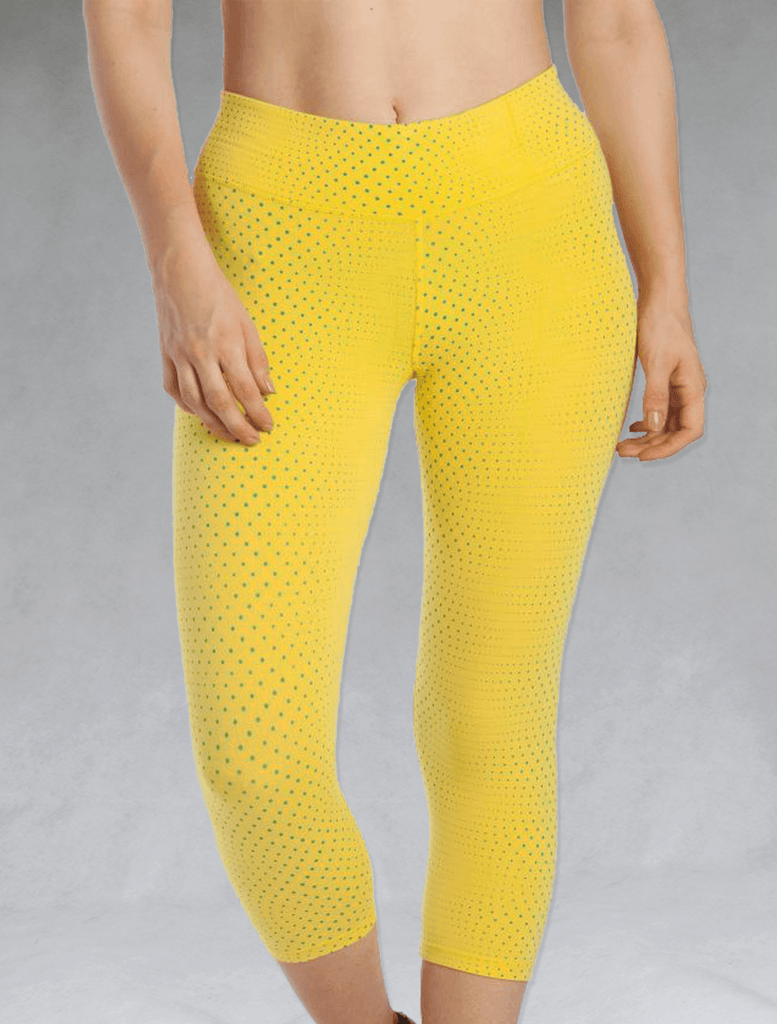 Women's sunshine yellow crop leggings, activewear