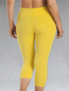 Back view of sunshine yellow crop legging